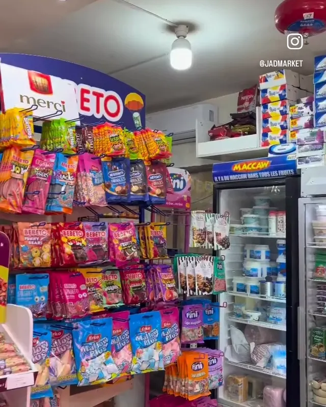 A stand packed with crisps, sweets and chocolate